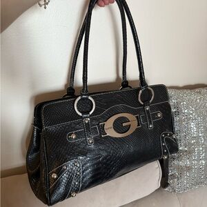Guess vintage Textured Black Shoulder Bag